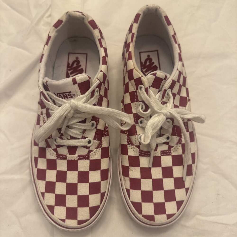 old school red checkered vans size 6.5